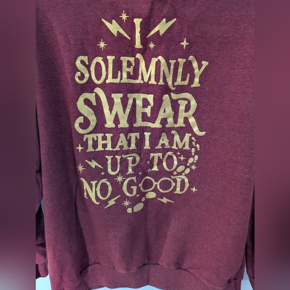 Harry Potter Pullover Sweatshirt, Maroon, Large - Picture 5 of 6